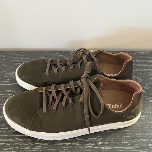 Men’s US Size 9.5 Olukai Brown/Olive Canvas Textile Sneakers *NEW* w/TAG - Picture 7 of 8